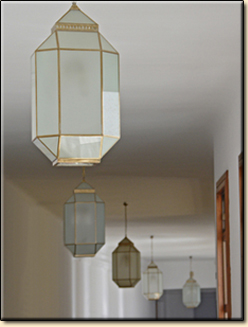 Lanterns in the Faculty of Medicine of Granada.