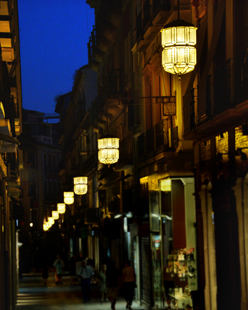 noche iluminada en el Zacatin